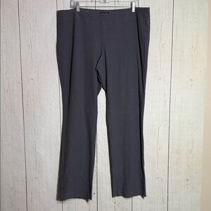 Eileen Fisher Gray Nylon Blend Washable Stretch Crepe Slim Pull On Pants XL